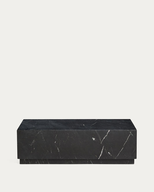 Table basse Sorein en marbre noir 100 x 50 cm