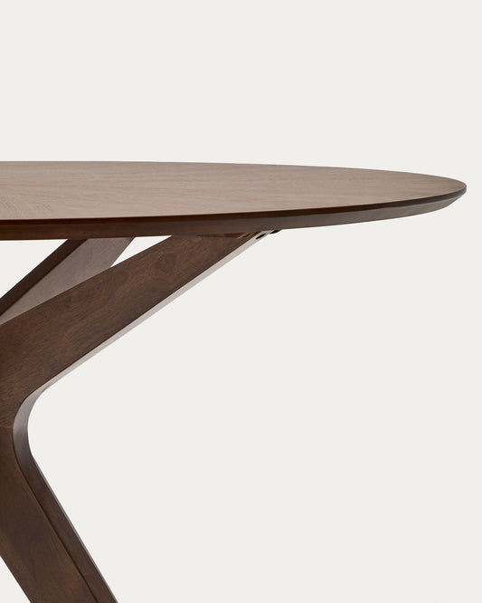 Table Ronde Naanim en placage de noyer Ø 100 cm