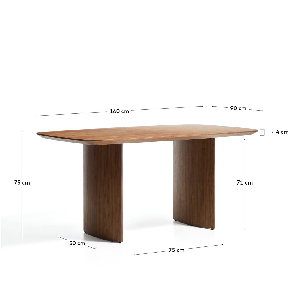 Table Litto en placage de noyer 160 x 90 cm