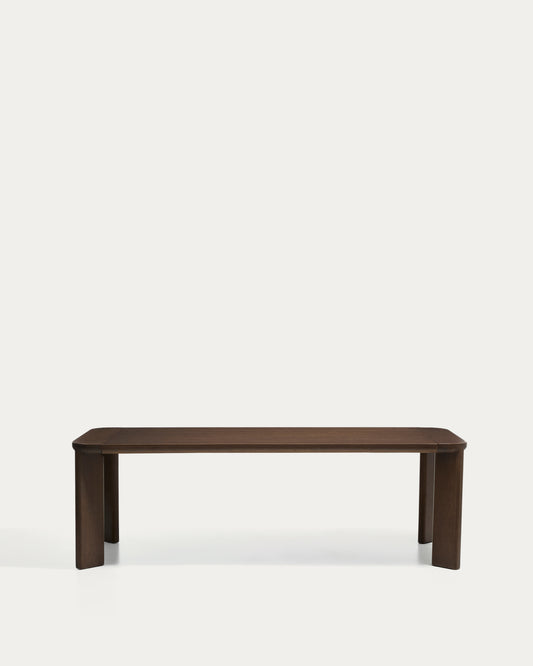 Table extensible Jondal en bois et placage de chêne avec finition ton noyer FSC 100 % 240 (320) x 100 cm