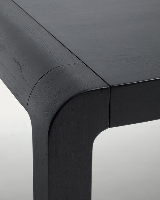 Table extensible Erisia en bois de chêne finition ébénisée 200 (280) x 100 cm FSC 100%