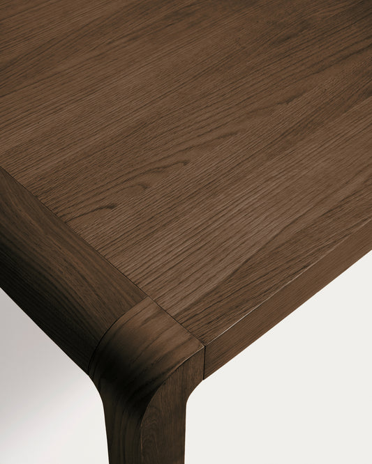 Table extensible Erisia en bois de chêne massif finition ton noyer foncé 200 (280) x 100 cm FSC 100%