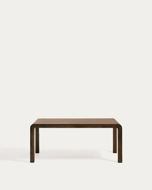 Table extensible Erisia en bois de chêne massif finition ton noyer foncé 200 (280) x 100 cm FSC 100%
