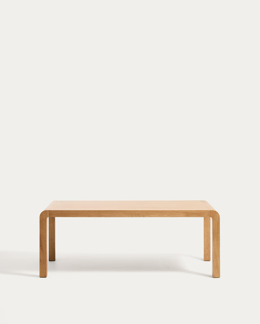 Table extensible Erisia en bois de chêne massif finition ton naturel 200 (280) x 100 cm FSC 100%