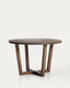 Table ronde Nahla en bois de manguier avec finition ton noyer Ø 120 cm FSC 100 %