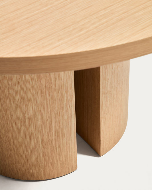Table ronde Nealy en placage de chêne, finition naturelle Ø 120 cm