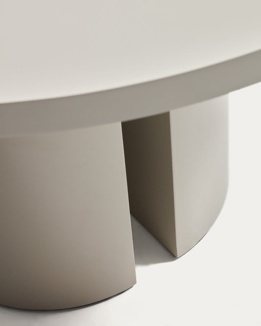 Table ronde Nealy en DM laqué écrue Ø 120 cm