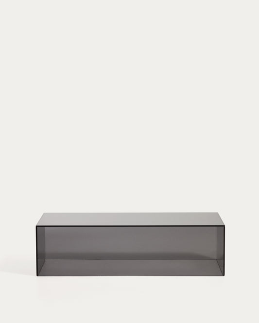 Table basse Orlia en verre trempé gris foncé 110 x 50 cm