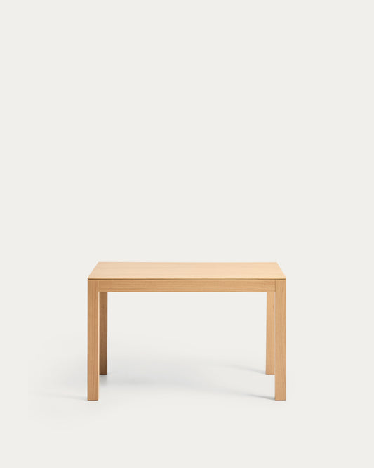 Table extensible Narevi en placage de chêne finition naturelle 130 (190) x 80 cm