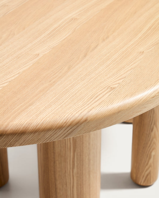 Table ovale Mailen en contre-plaqué de frêne avec finition naturelle Ø 180 x 105 cm