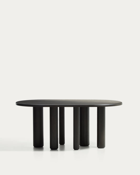 Table ovale Mailen en contre-plaqué de frêne avec finition foncée  Ø 180 x 105 cm