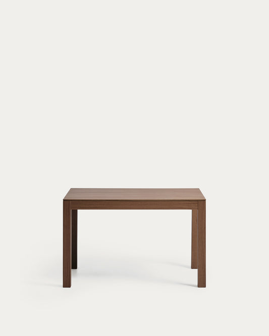Table extensible Narevi en placage de chêne finition noyer 130 (190) x 80 cm