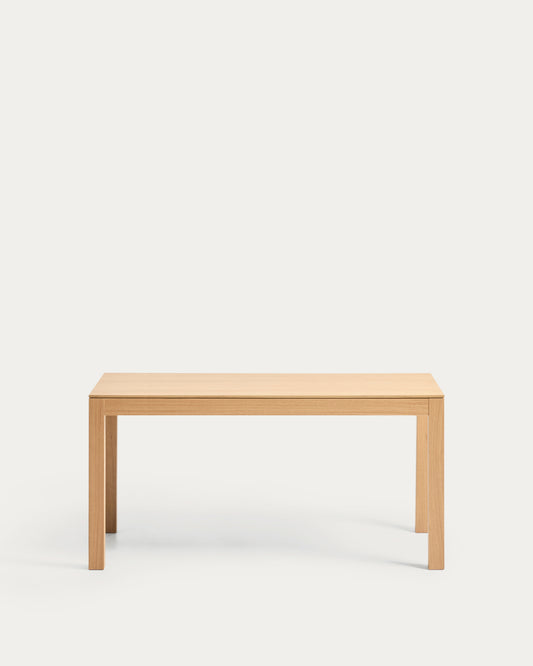 Table extensible Narevi en placage de chêne finition naturelle 210 (270) x 100 cm