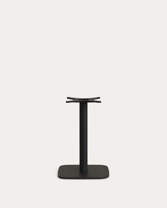 Pied de table de bar Dina à la base carrée en métal avec finition peinte noir