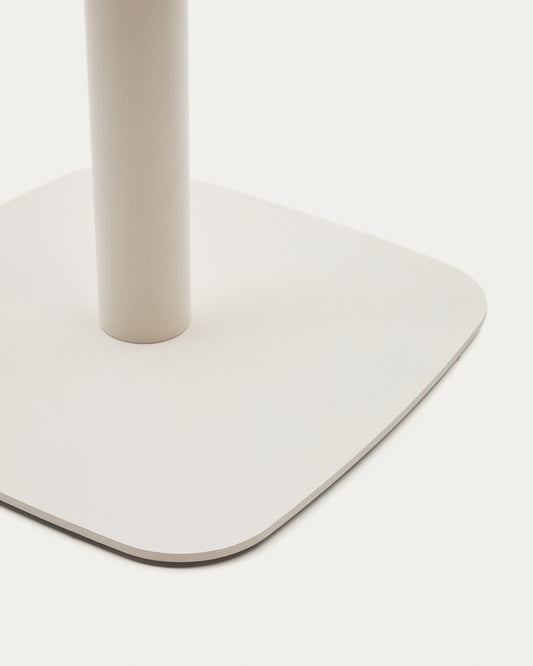 Pied de table haute de bar Dina à base carrée en métal avec finition peinte blanc