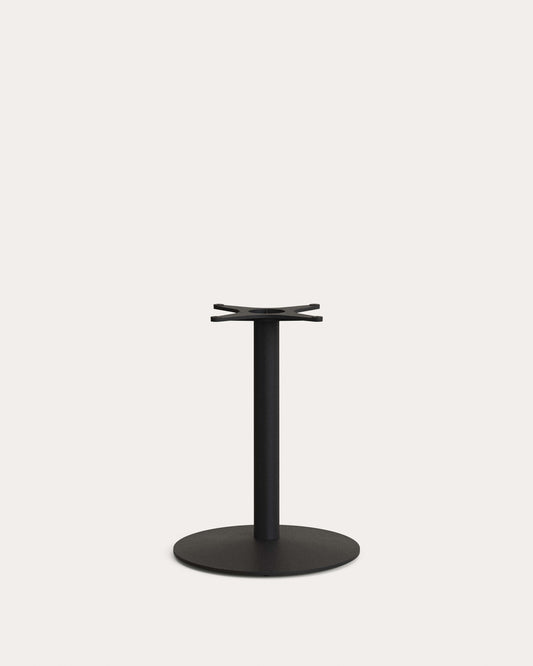 Pied de table de bar Esilda à base ronde grande en métal avec finition peinte noir