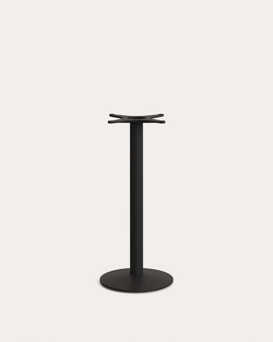 Pied de table haute de bar Esilda à base ronde en métal avec finition peinte en noir