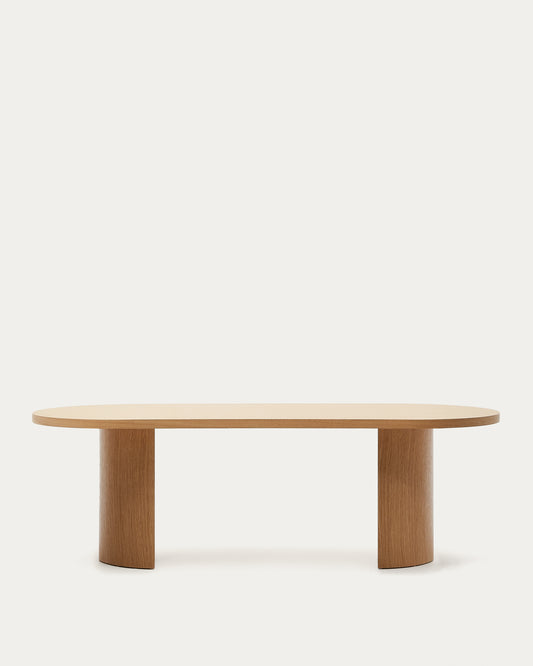 Table Nealy en placage de chêne, finition naturelle 240 x 100 cm