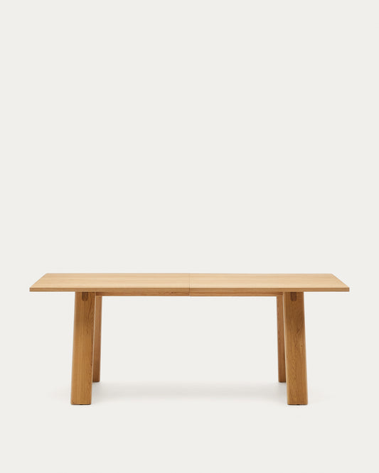 Table extensible Arlen en placage et bois de chêne, finition naturelle 200 (250)x95 cm, FSC Mix Credit