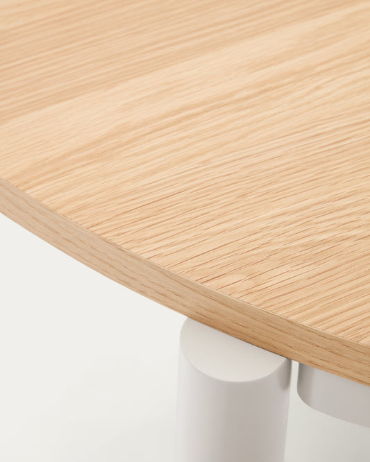 Table extensible Montuiri en placage de chêne et pieds en acier gris 120(200) x 90 cm