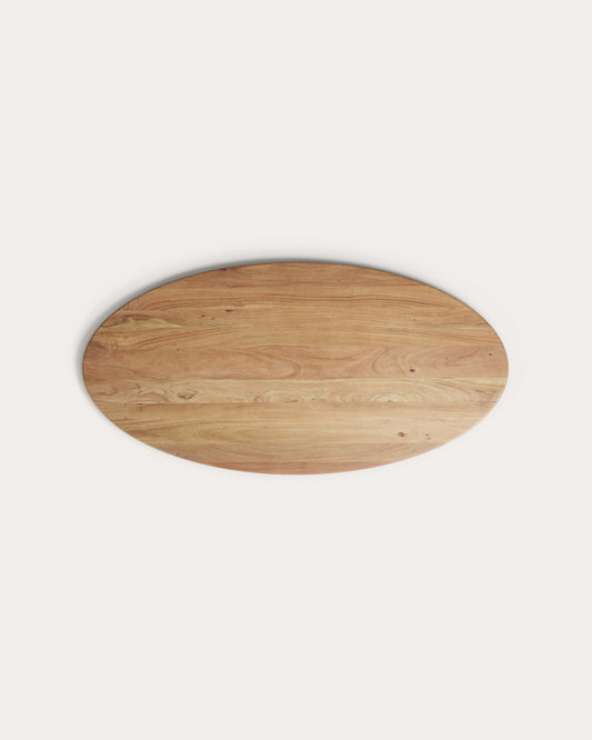 Plateau de table ovale Argo en bois d’acacia finition naturelle Ø 200 cm