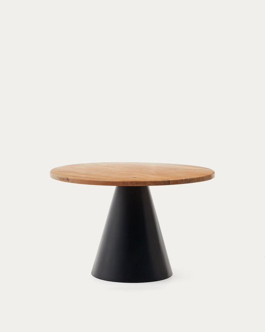 Table ronde  Wilshire en bois d'acacia et pieds en acier finition noire  Ø 120 cm