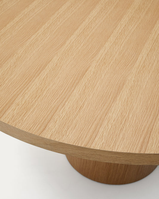 Table ronde Nealy en placage de chêne, finition naturelle Ø 150 cm