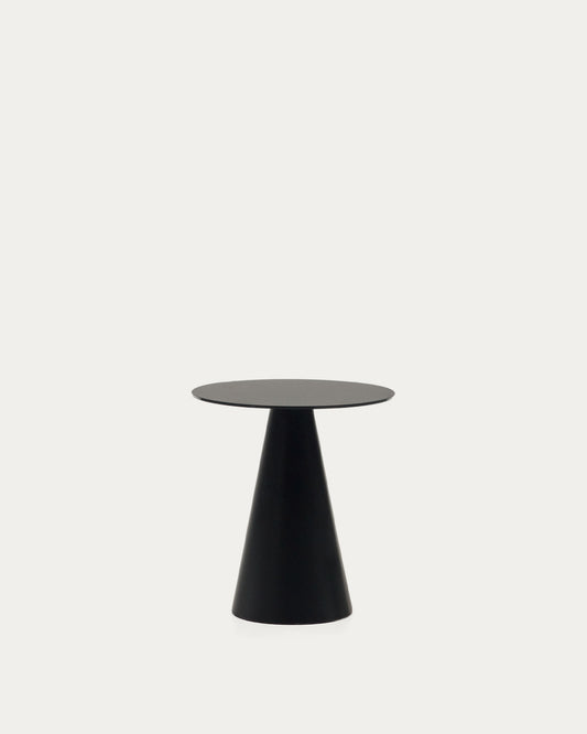 Table d'appoint Wilshire en verre trempé et métal avec finition peinture noir Ø 50 cm