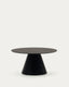 Table basse Wilshire en verre trempé et métal avec finition peinture noir Ø 80 cm