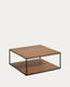 Table basse Yoana en placage de noyer et structure en métal noir 80 x 80 cm