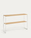 Console Yoana en placage de chêne et structure en métal blanc 120 x 80 cm