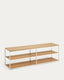 Meuble TV Yoana en placage de chêne et structure en métal blanc 160 x 40 cm