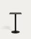 Table haute Esilda noire avec pied en métal et finition peinte noire 60 x 60 x 96 cm
