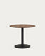 Table ronde Esilda mélamine finition noyer pied en métal avec finition peinte noire   Ø90x70cm