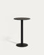 Table haute ronde Esilda noire avec pied en métal et finition peinte noire Ø 60 x 96 cm