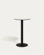 Table haute ronde Esilda blanche avec pied en métal et finition peinte noire  Ø 60 x 96 cm