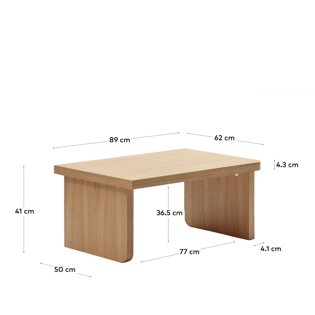 Lot Oaq de 2 tables basses en placage de chêne finition naturelle FSC Mix Credit