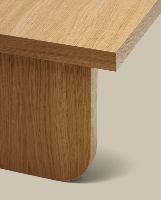 Table basse Oaq en placage de chêne finition naturelle 140 x 75 cm FSC Mix Credit