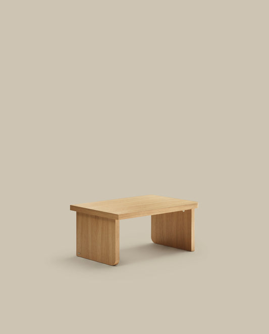 Table basse Oaq en placage de chêne finition naturelle 89 x 62 cm FSC Mix Credit