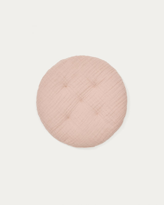 Coussin Laily en coton 100 % rose Ø30 cm
