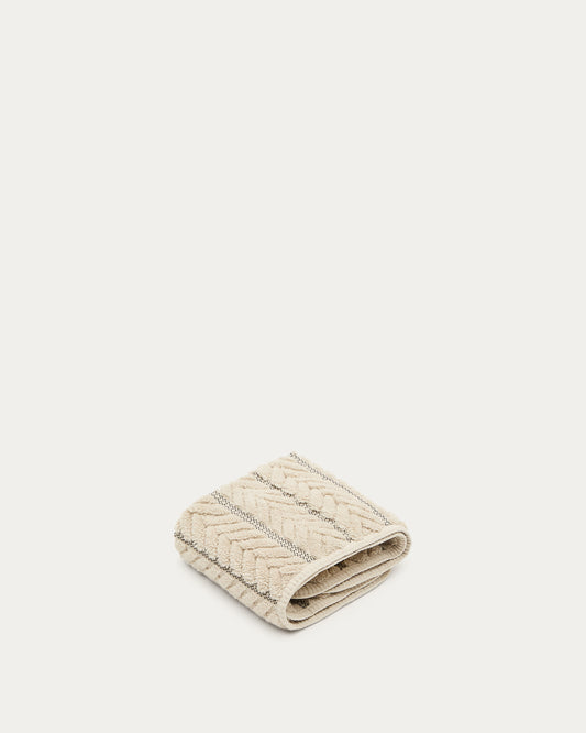 Essuie-mains Rune 100 % coton jacquard beige 30 x 50 cm