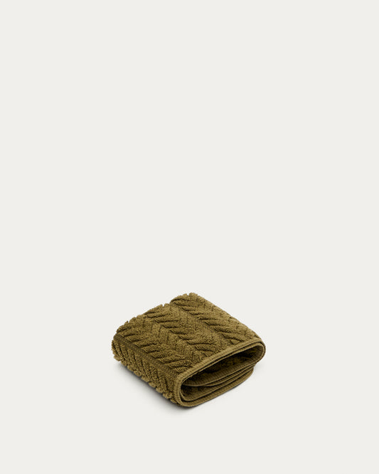Essuie-mains Rune 100 % coton jacquard vert 30 x 50 cm