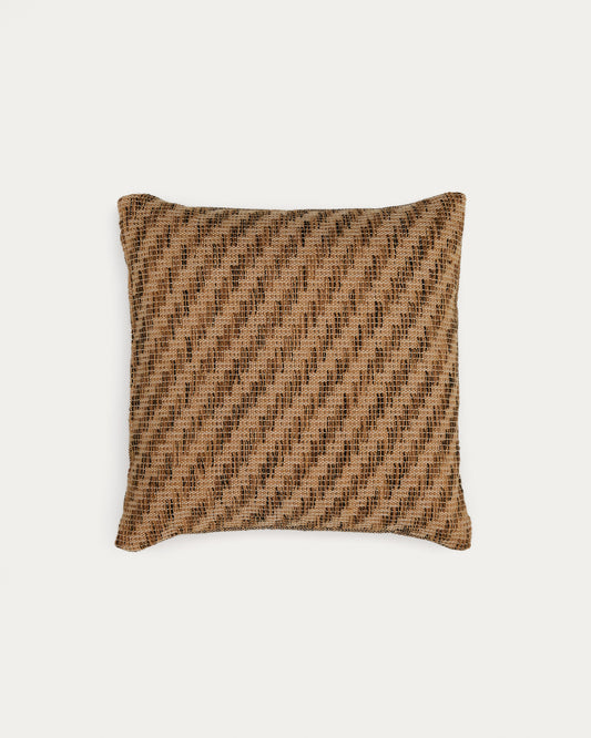 Housse de coussin Brenel 100% PET à rayures beige 50 x 50 cm