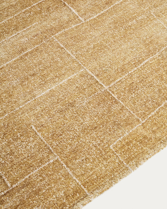 Tapis Eloda en laine et viscose moutarde 160 x 230 cm