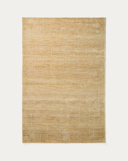 Tapis Eloda en laine et viscose moutarde 160 x 230 cm