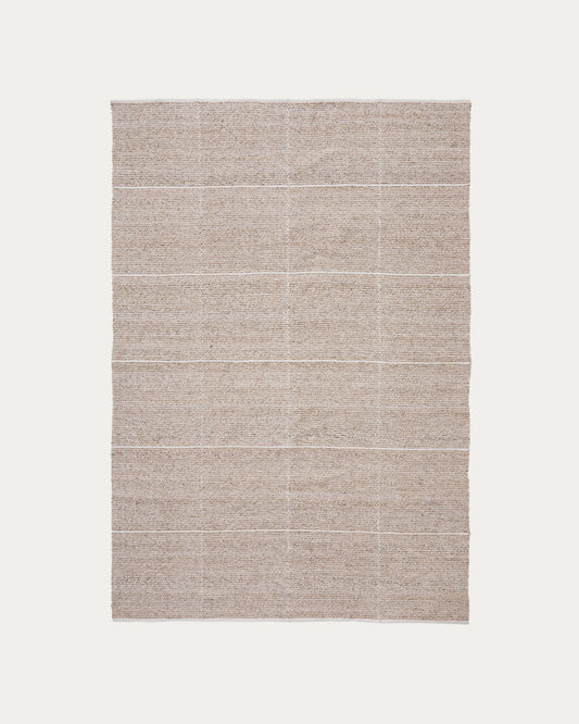 Tapis Nalian 100% PET à carreaux beige 200 x 300 cm