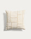 Housse de coussin Verion avec motif géométrique brodé jaune 45 x 45 cm