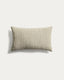 Housse de coussin Oriade en lin à rayures vertes 30 x 50 cm