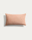 Housse de coussin Oriade en lin à rayures orange 30 x 50 cm