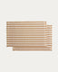 Ensemble Daltan de 2 sets de table en coton-jute à rayures beiges 35 x 50 cm